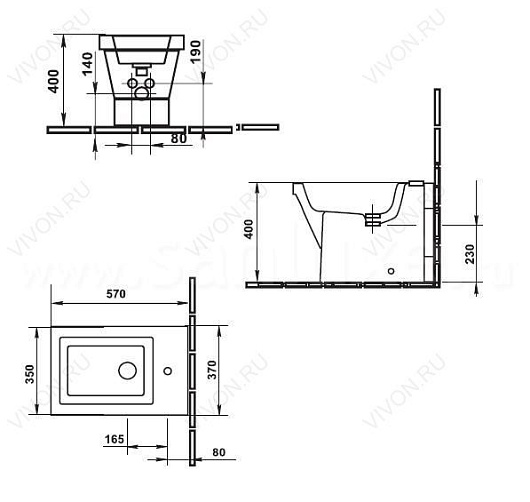 Duravit Биде напольное "2ND Floor" 0136100000 – картинка-3